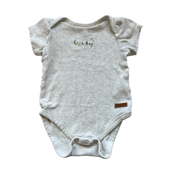 Robeez Gender Neutral Light Gray "Cat Nap" Bodysuit / Onesie (Size 6-9 months) - Picture 1 of 8